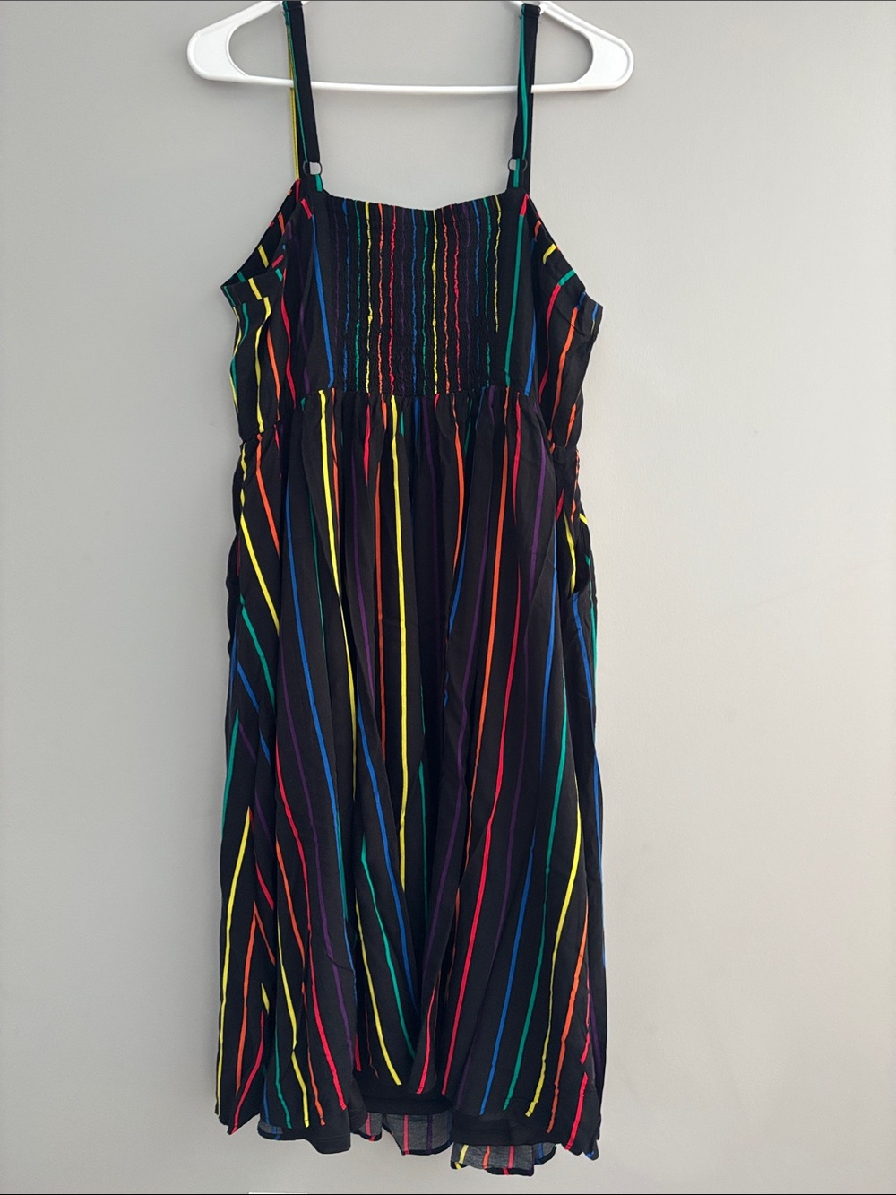 Rainbow Stripe Black Sundress - Unknown Brand - Picture 3 of 4